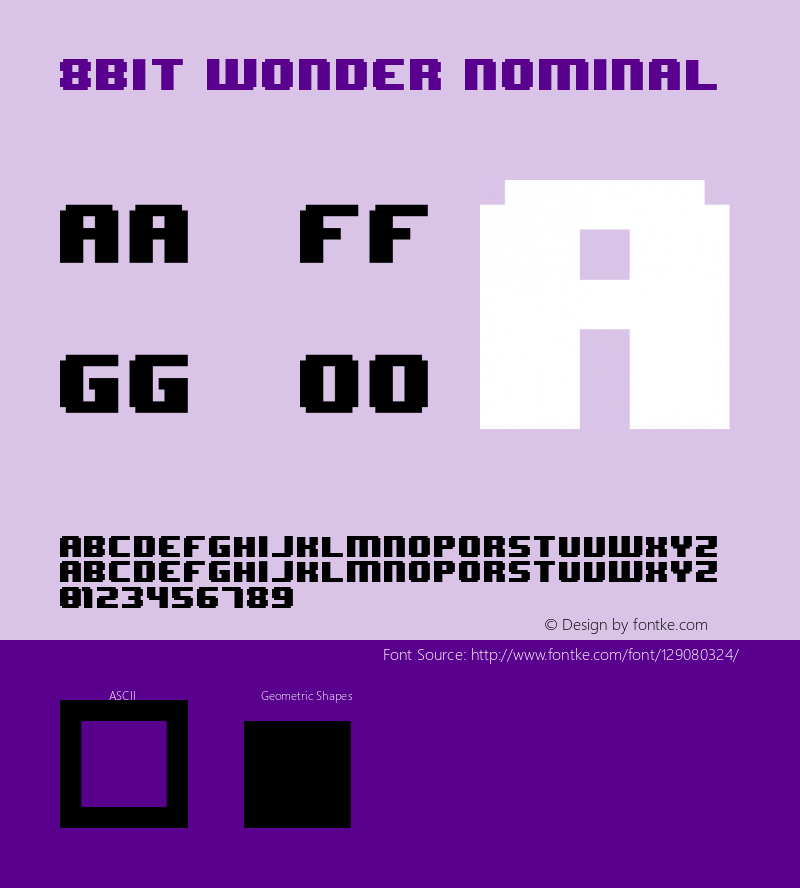 8BIT WONDER Nominal font