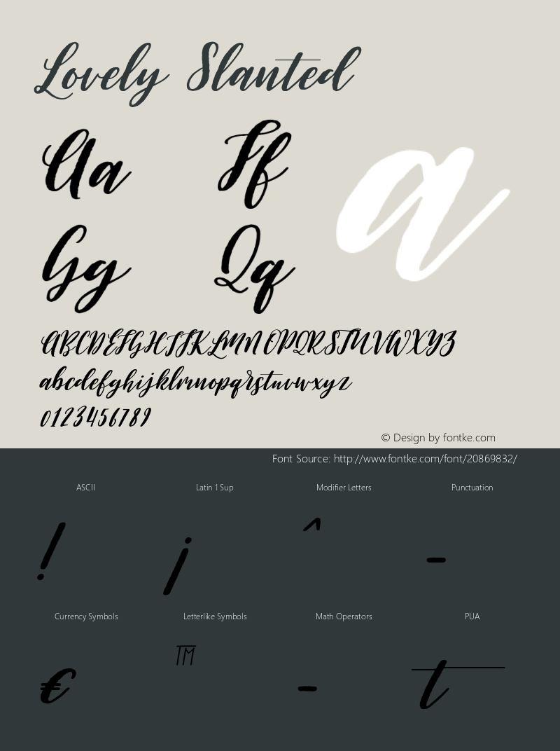 lovely slanted version 1 000 font sample