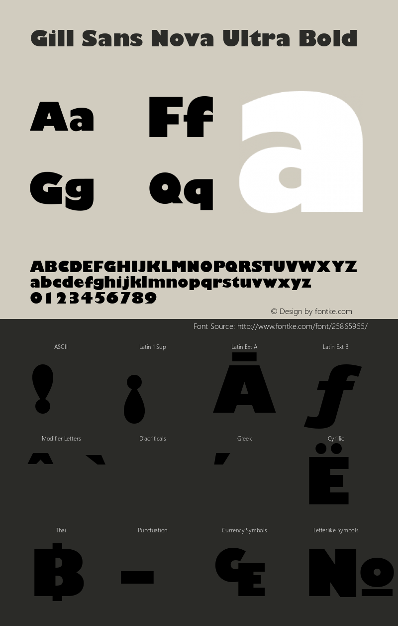 Gill Sans Nova Ultra Bold Version 1.02 Font Sample- Font Sample-Fontke.com