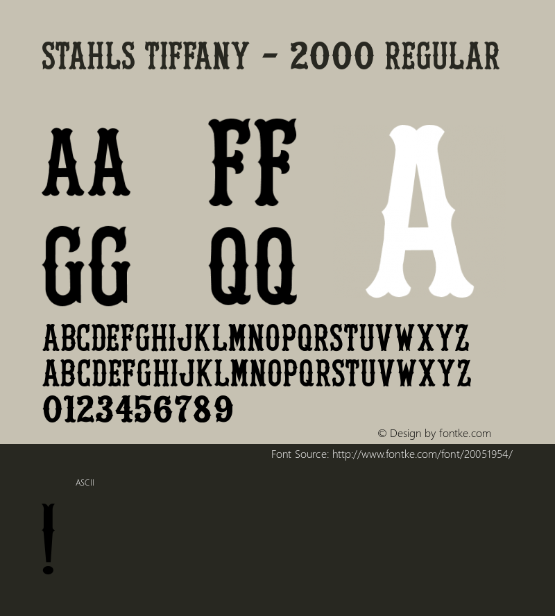 Stahls Tiffany - 2000 Font UPPERCASE  Baseball fonts free, Free fonts  download, Free fonts online