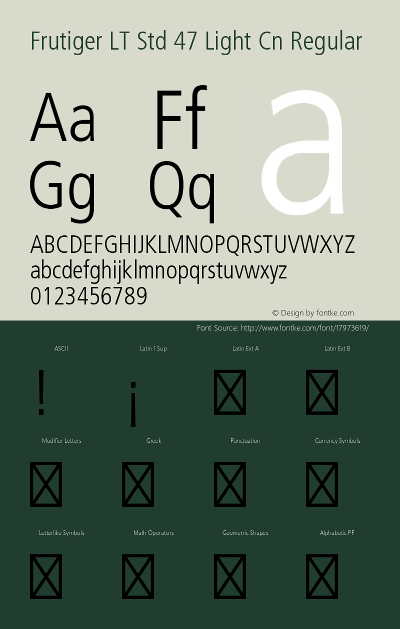 Frutiger Lt Std 47 Light Cn | Shelly Lighting